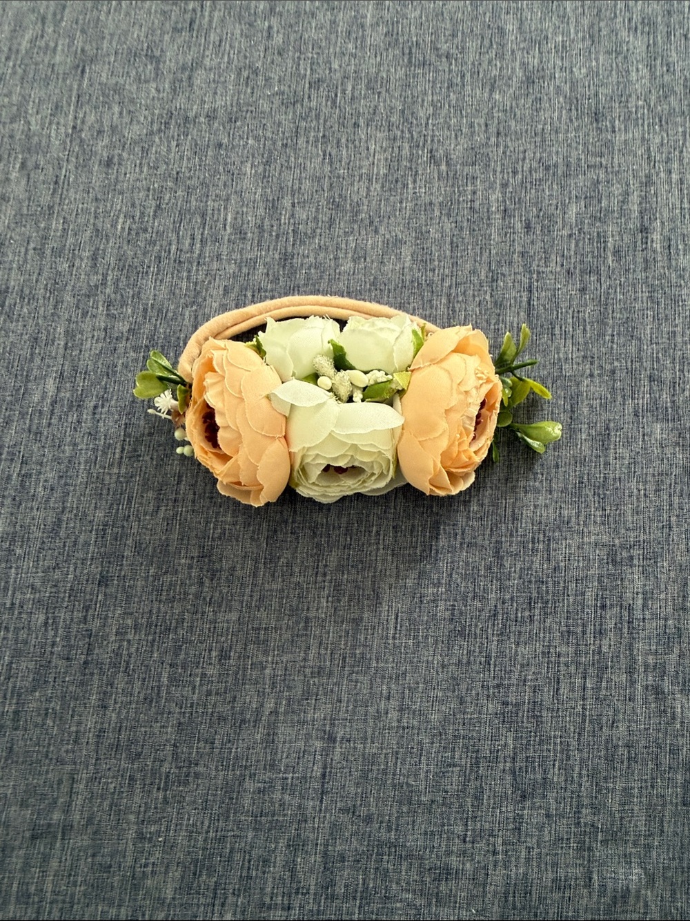 Floral Peach & Cream Flower Crown Headband